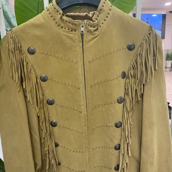 Scully Tan Leather Fringe Jacket - Picture 2 of 4
